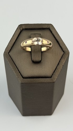 Quartz and ruby 9ct gold - and,