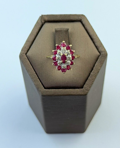 Ruby and diamond 9ct - , gold
