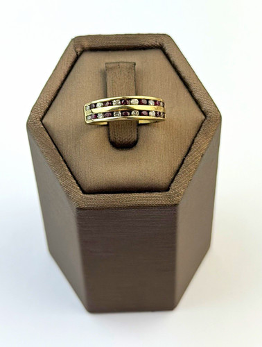 Ruby and diamond 9ct gold - , ring