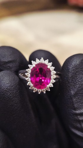 Vintage silver 925 ruby halo - vintage,