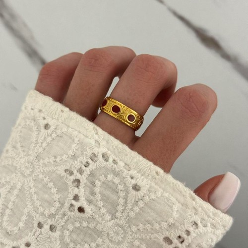 Gold plated burgundy - , red