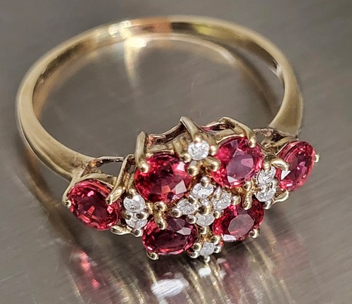 9ct gold ruby - ruby, diamond