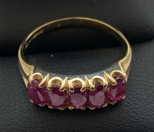 Vintage 9ct gold ruby ring - gold,