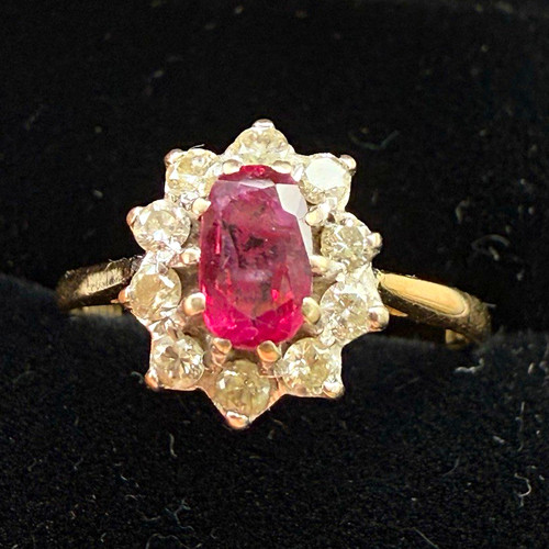 Vintage 18ct yellow gold ruby - vintage,