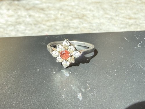 Vintage sterling silver - silver, ruby