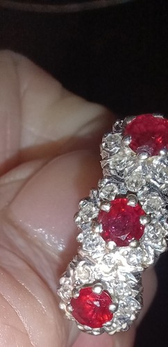 Natural rubies and diamond - 3,