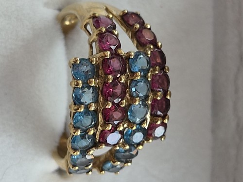 Ruby and blue topaz - ruby, vintage