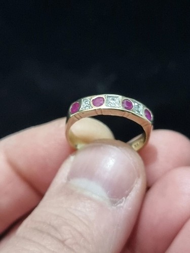 9ct gold ruby diamond - 9ct, vintage