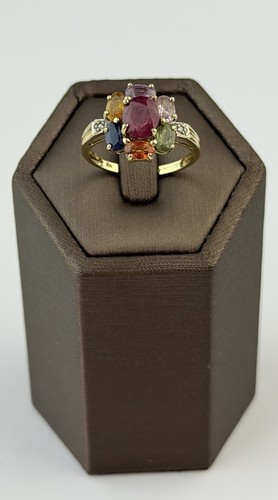 Ruby and sapphire 9ct gold - sapphire,