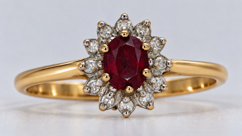 Vintage ruby diamond - ruby, oval
