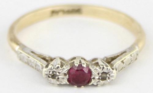Vintage 9ct gold platinum ruby - 9ct,