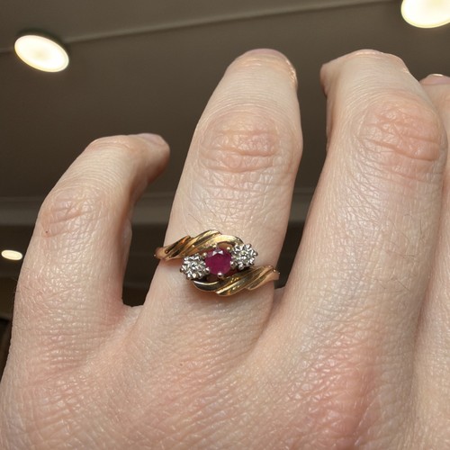 9ct gold vintage diamond - , &