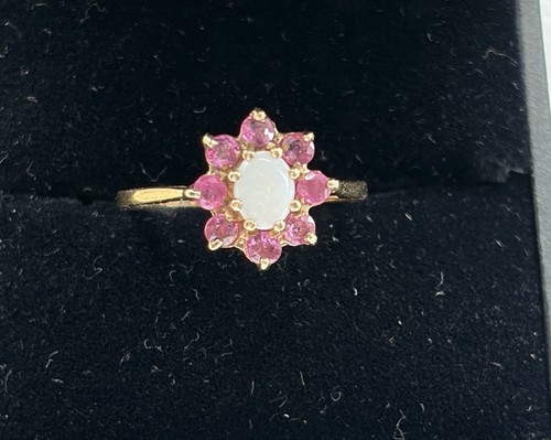 Vintage 9ct gold opal pink - 9ct,