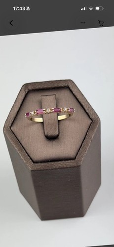 Ruby and diamond gold ring - and, 9ct