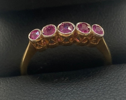 Old vintage 18ct gold ruby - vintage,