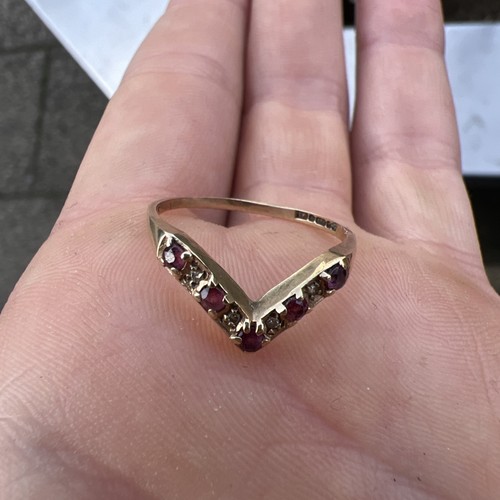 Vintage solid gold ruby - solid,