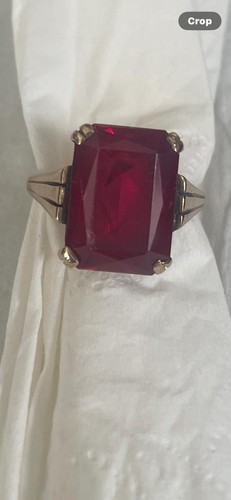 Vintage 9ct gold ruby coloured - gold,