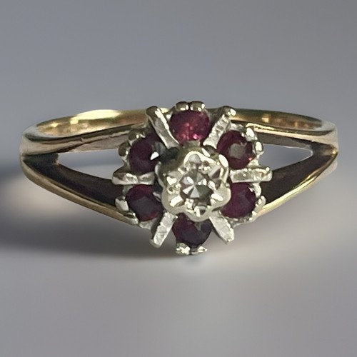 Natural ruby diamond cluster - diamond,