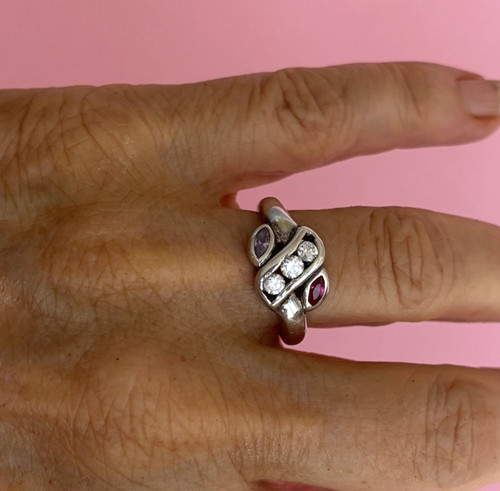 Vintage sparkly ruby cubic - sparkly, &
