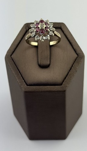 Ruby and diamond - diamond, gold