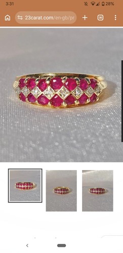 Vintage ruby diamond - 9k,