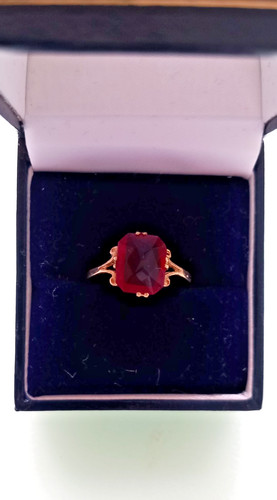 4ct synthetic ruby ring - synthetic,