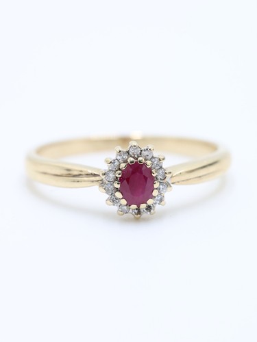 Ruby diamond cluster ring - &,