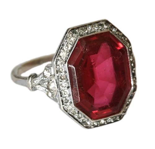 Antique art deco ring silver - deco,