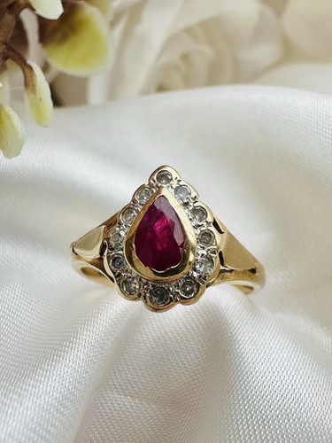 Vintage 9ct gold ruby - 9ct, and